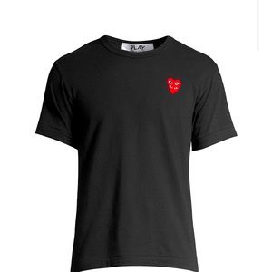 New Comme Des Garcons Play Double Heart T Shirt